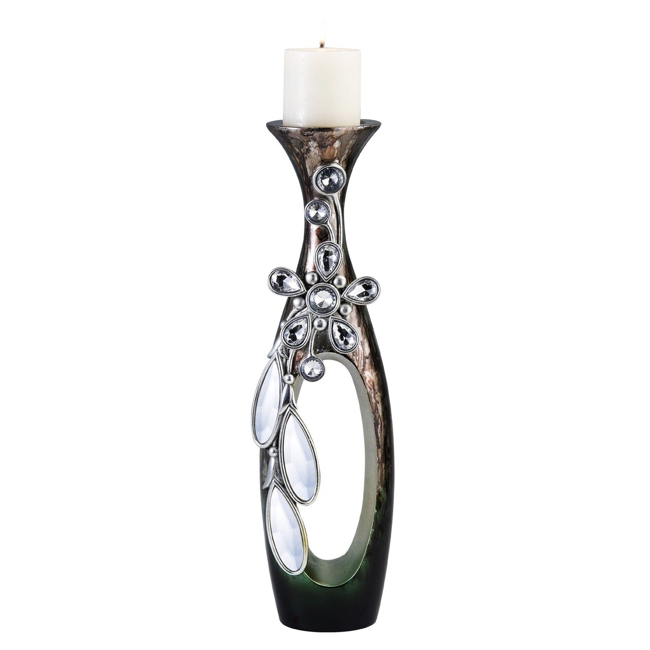 Edge Collections - Multicolor - Ornate Faux Crystal Candle Holder for Elegant Decor - 1 Piece